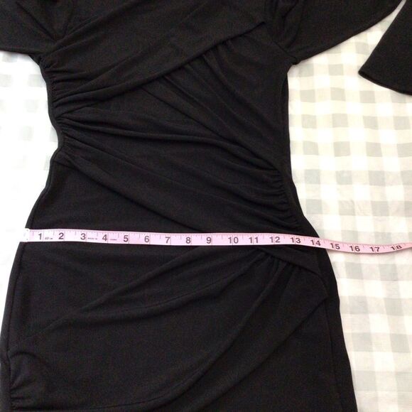 𝅺GRAHAM & Spencer black draped sliming stretchy formal special occasion small - Picture 12 of 14